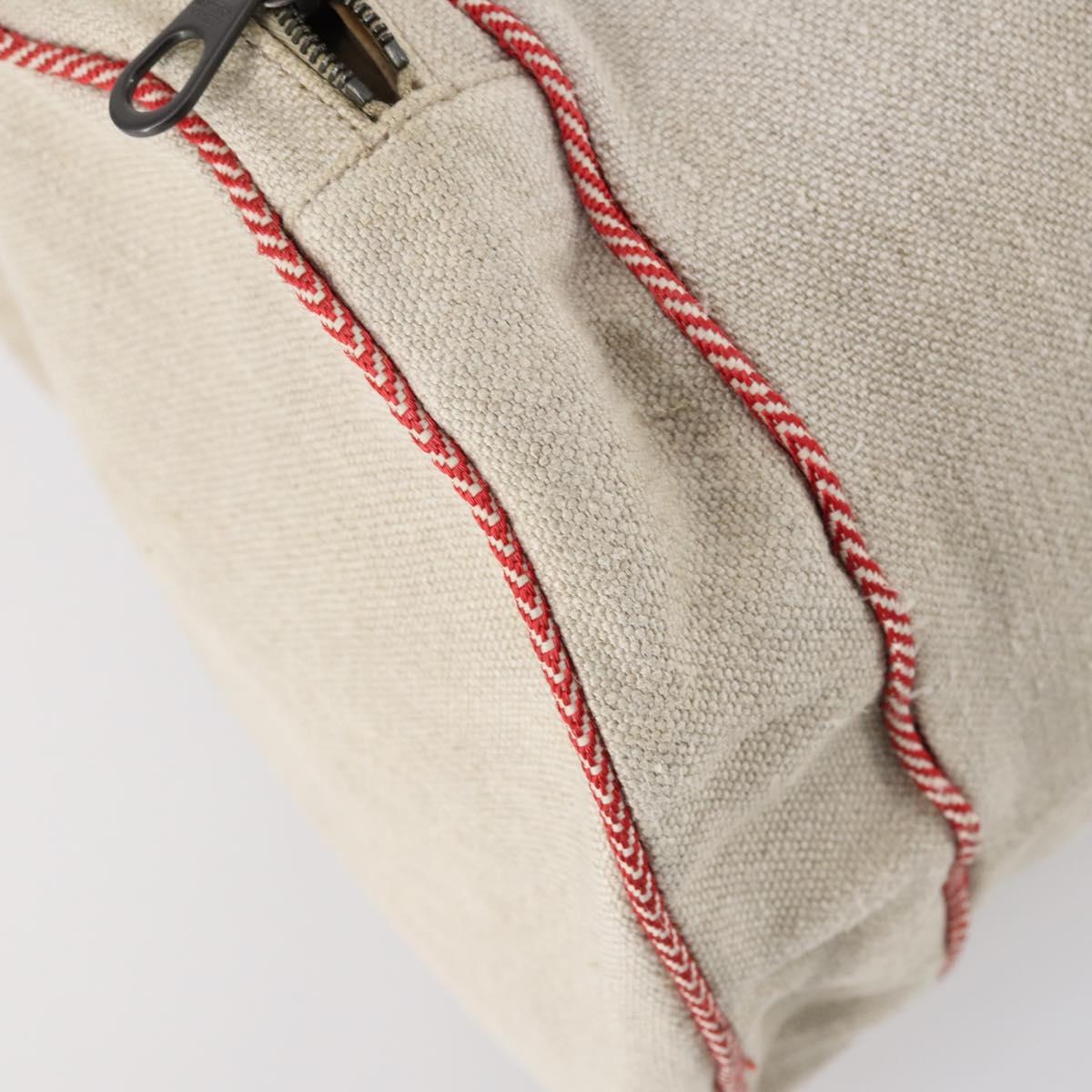 BOTTEGAVENETA Boston Bag Canvas Leather 2way Beige Auth bs29791