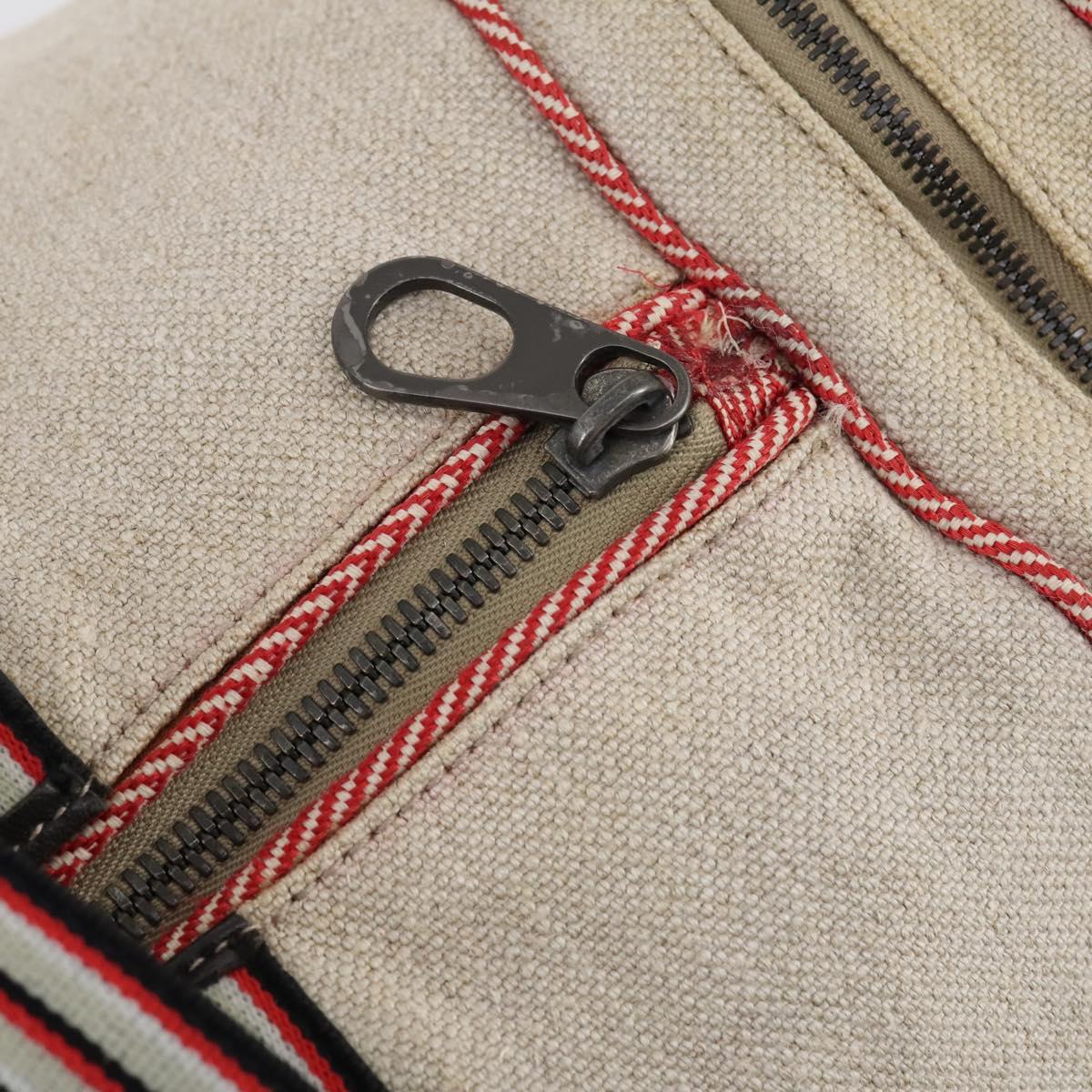 BOTTEGAVENETA Boston Bag Canvas Leather 2way Beige Auth bs29791