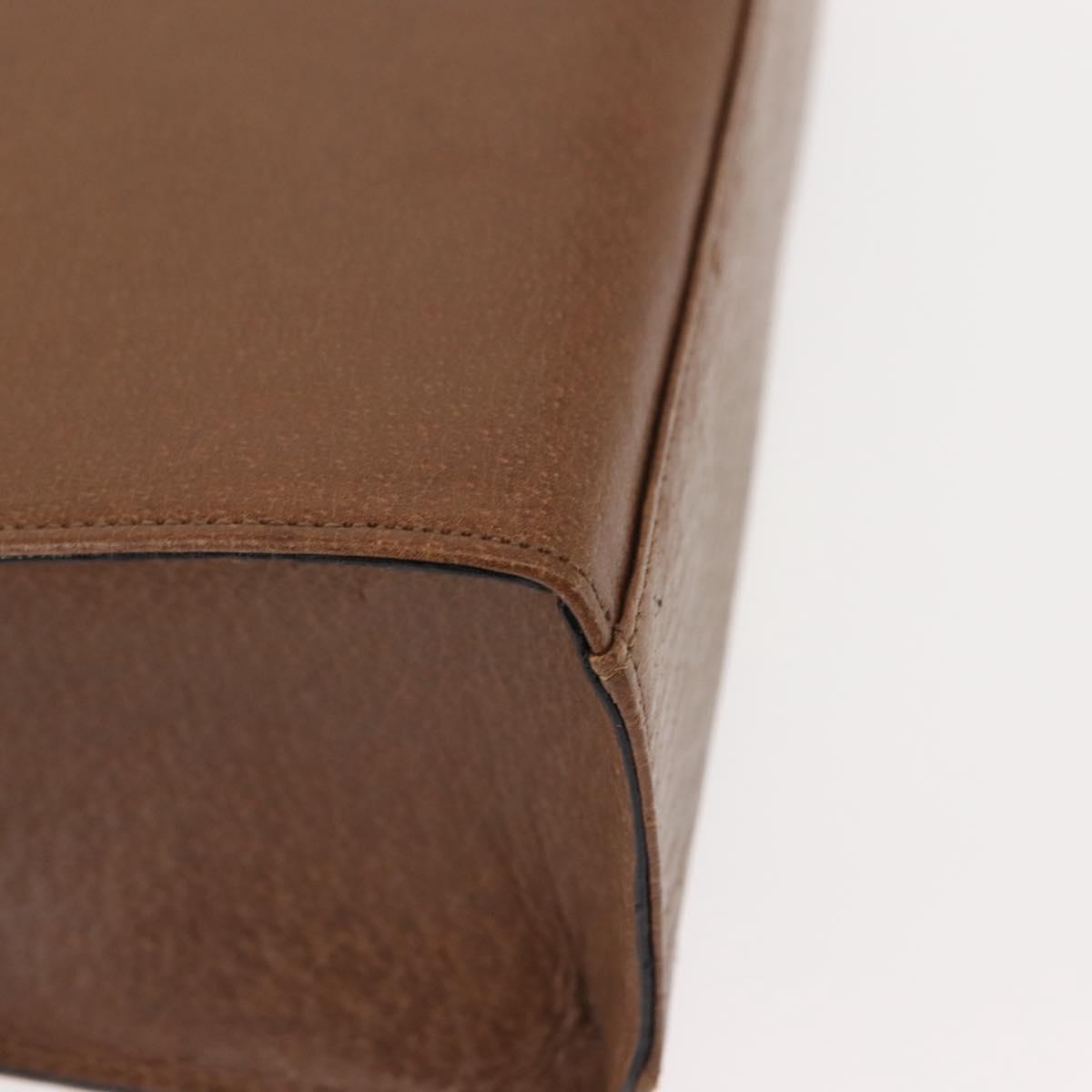 VALENTINO Hand Bag Leather 2way Brown Gold Auth bs29793