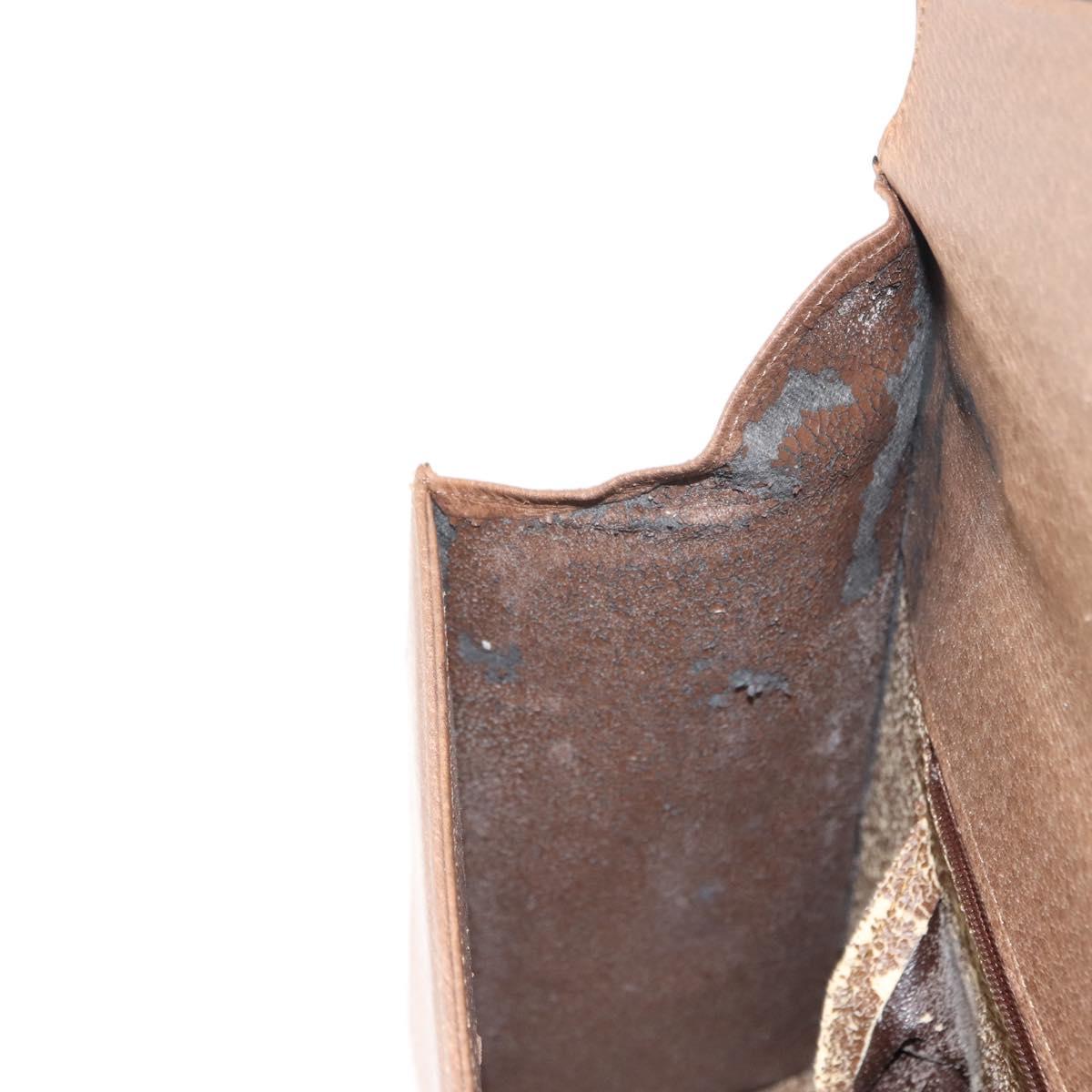 VALENTINO Hand Bag Leather 2way Brown Gold Auth bs29793