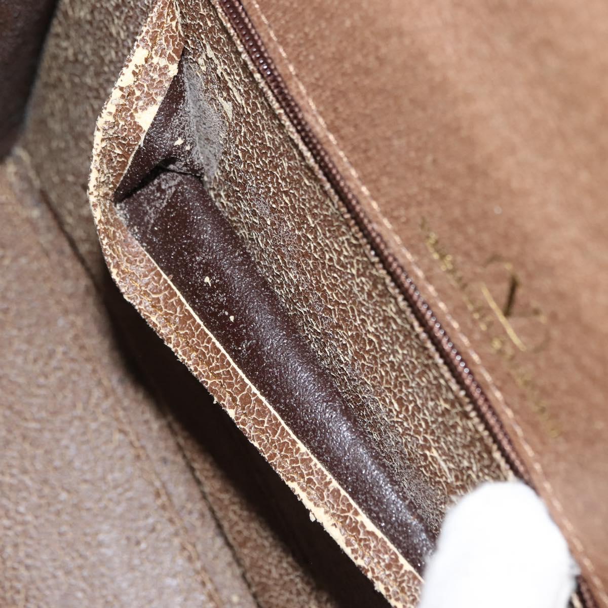 VALENTINO Hand Bag Leather 2way Brown Gold Auth bs29793