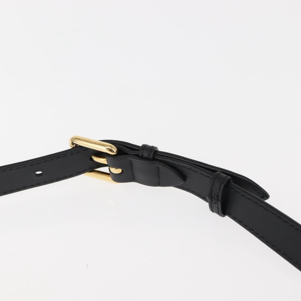 BURBERRY Waist Bag Leather Black Gold Auth bs29795