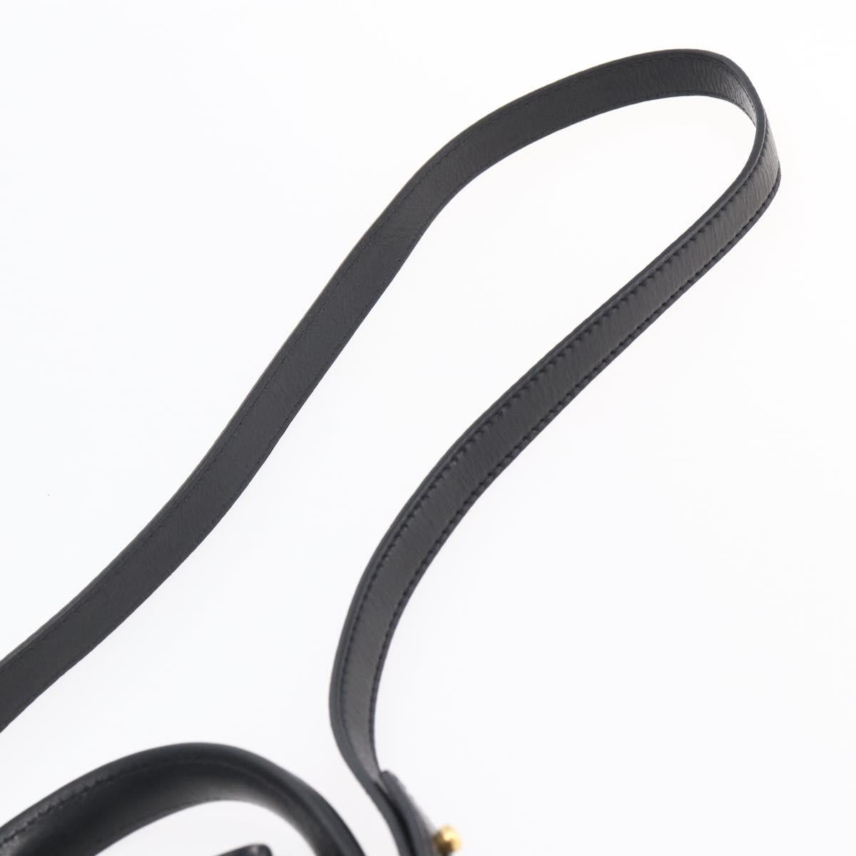 Miu Miu Tote Bag Leather 2way Black Gold Auth bs29797