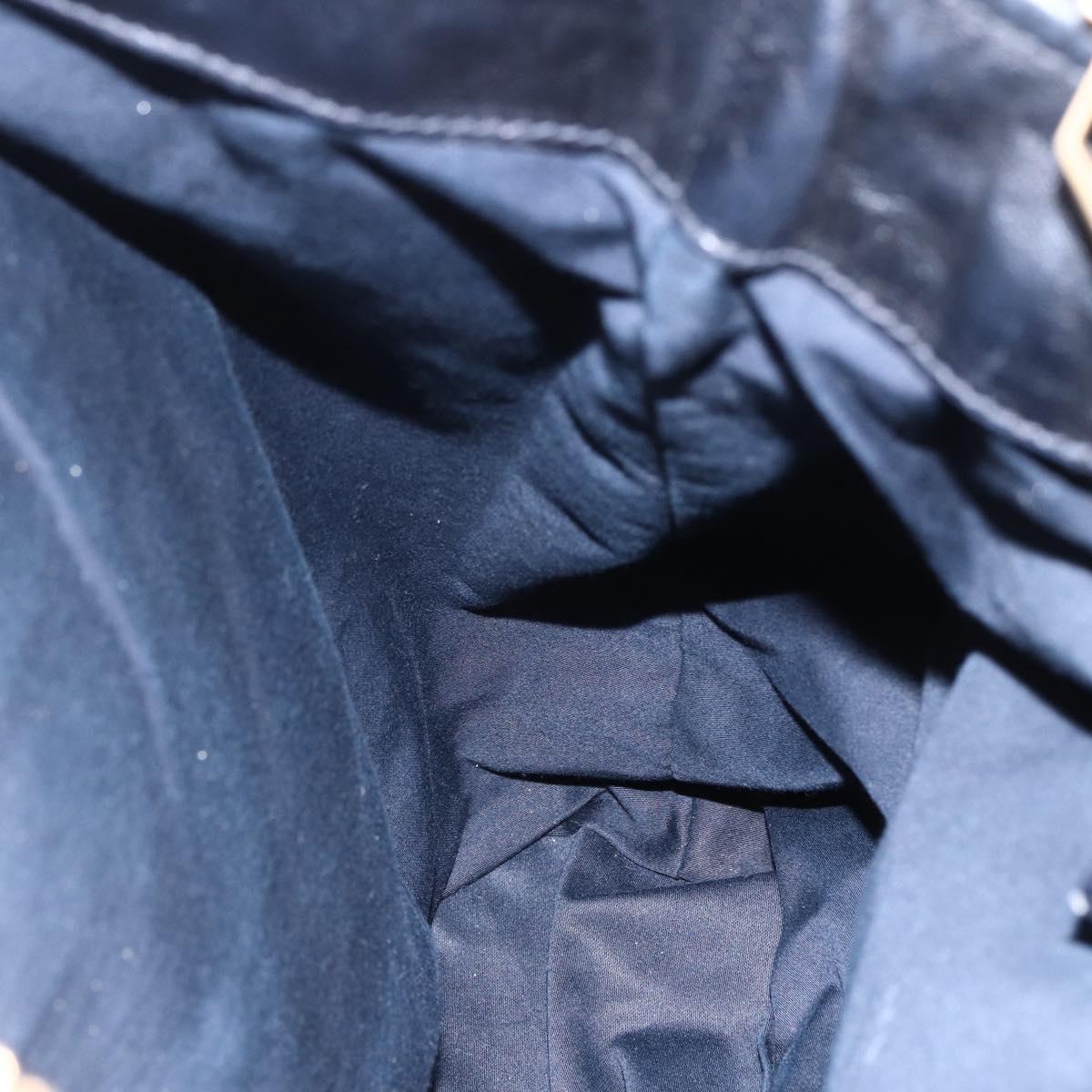 Miu Miu Tote Bag Leather 2way Black Gold Auth bs29797