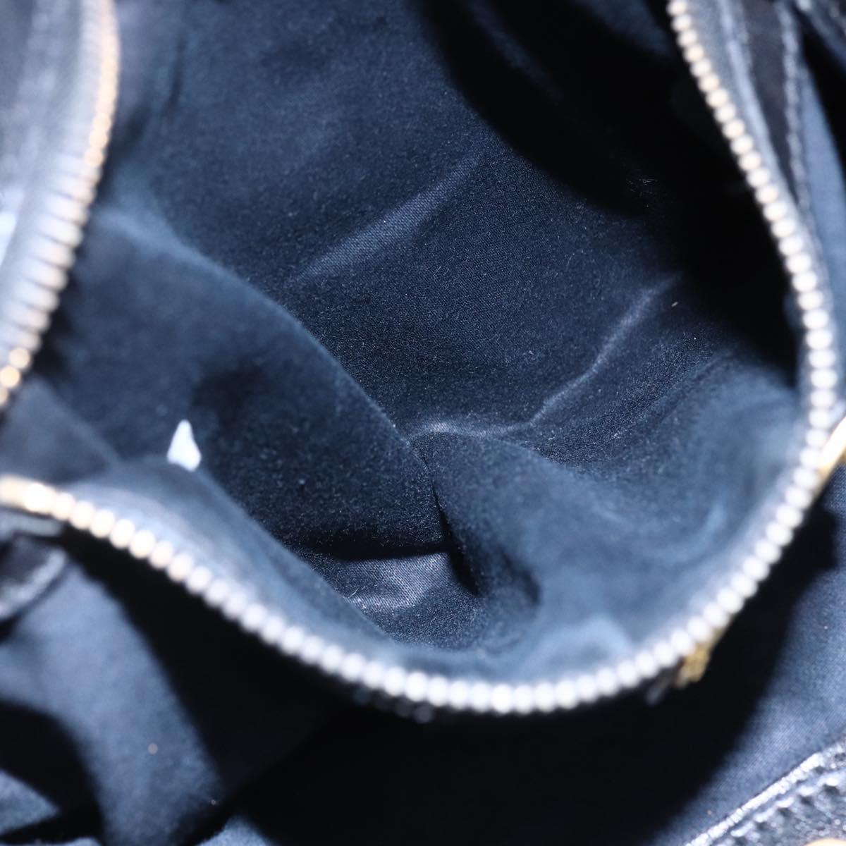 Miu Miu Tote Bag Leather 2way Black Gold Auth bs29797