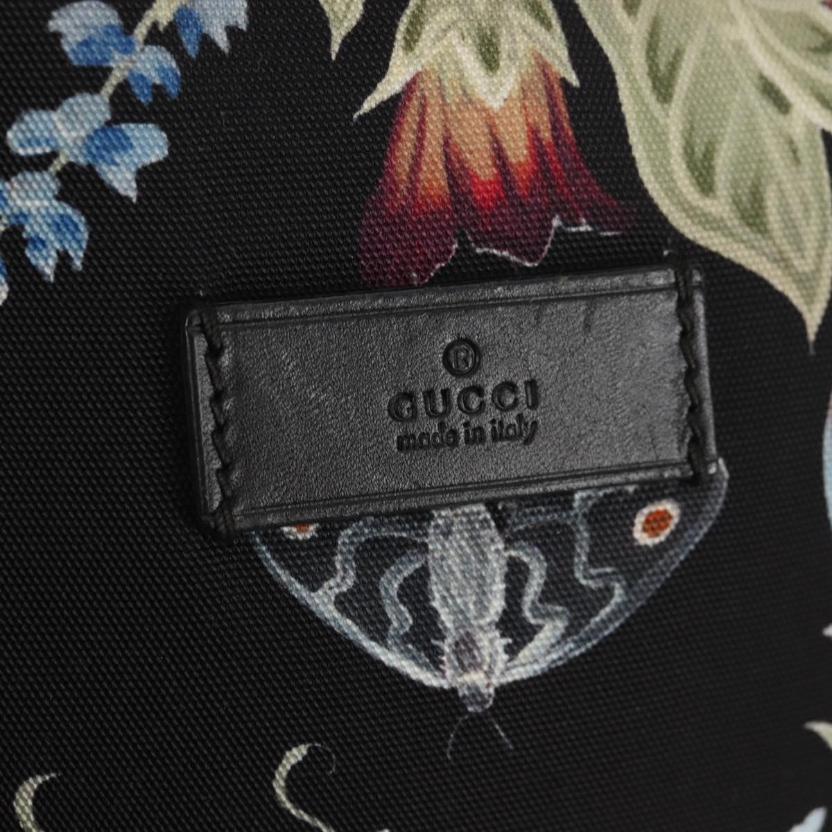 GUCCI flora Backpack Canvas Black Silver 353476 Auth bs29799
