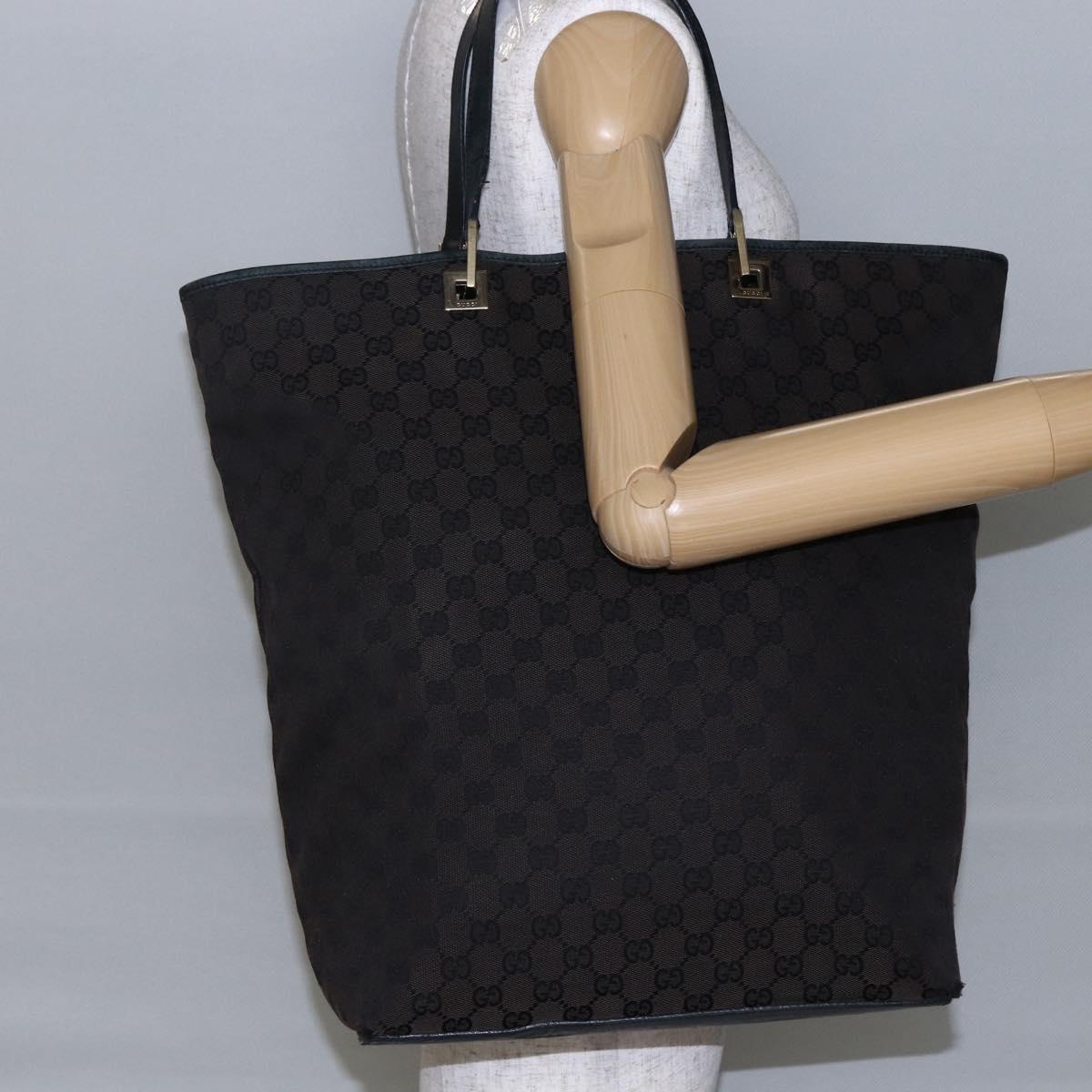 GUCCI GG Canvas Tote Bag Brown Gold 002 1099 Auth bs29801