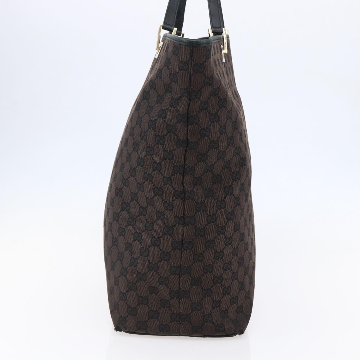 GUCCI GG Canvas Tote Bag Brown Gold 002 1099 Auth bs29801