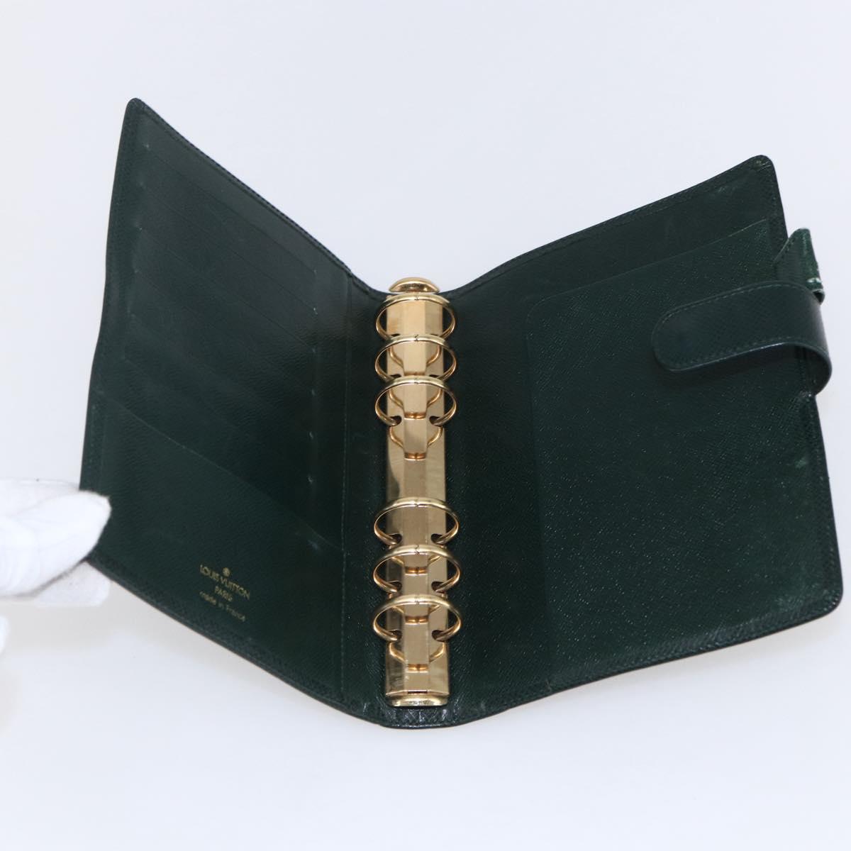 LOUIS VUITTON Taiga Agenda MM Day Planner Cover Epicea R20403 LV Auth bs29802