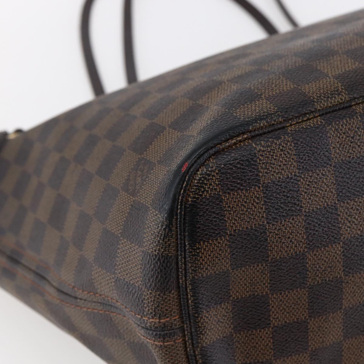 LOUIS VUITTON Damier Ebene Neverfull MM Tote Bag N51105 LV Auth bs29807