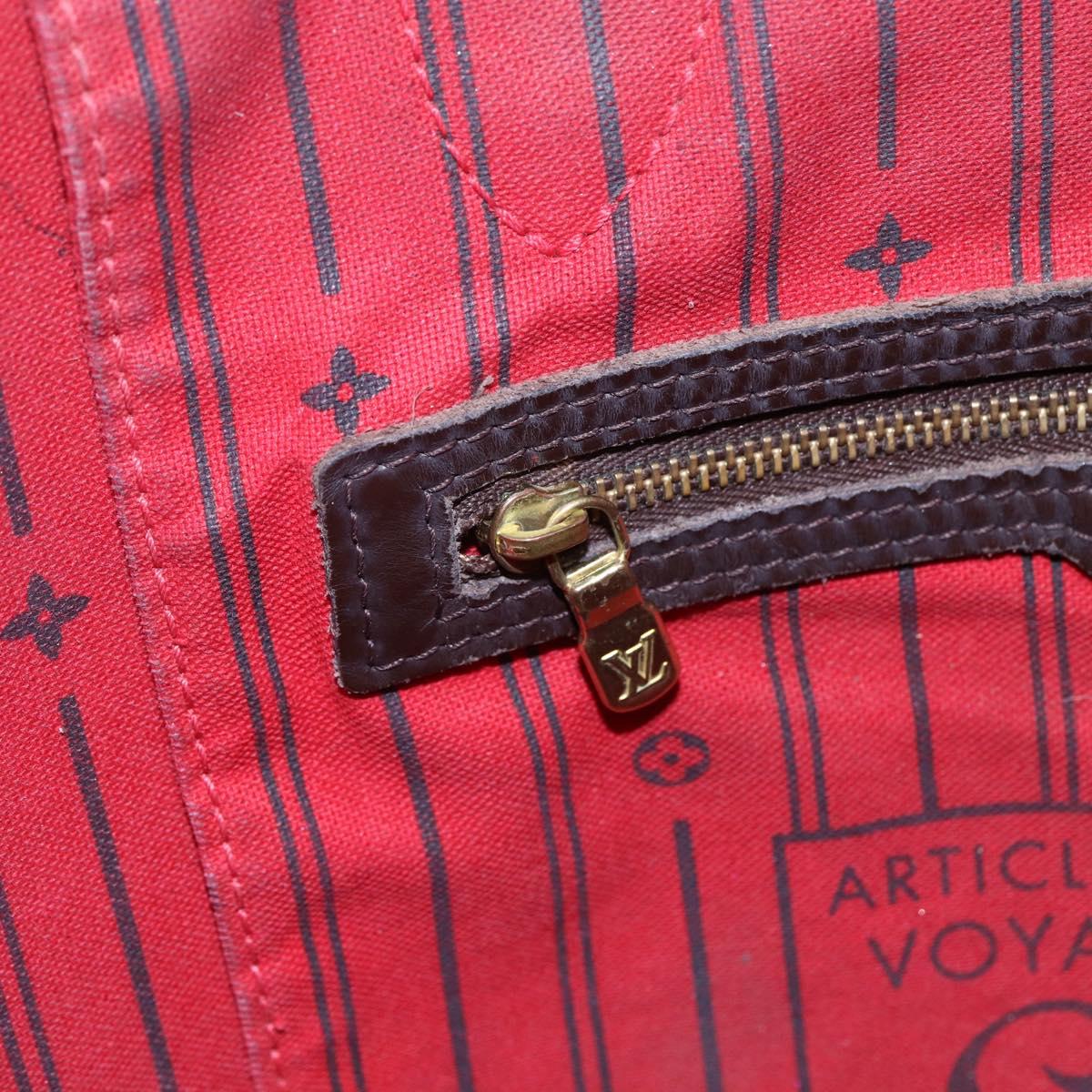 LOUIS VUITTON Damier Ebene Neverfull MM Tote Bag N51105 LV Auth bs29807