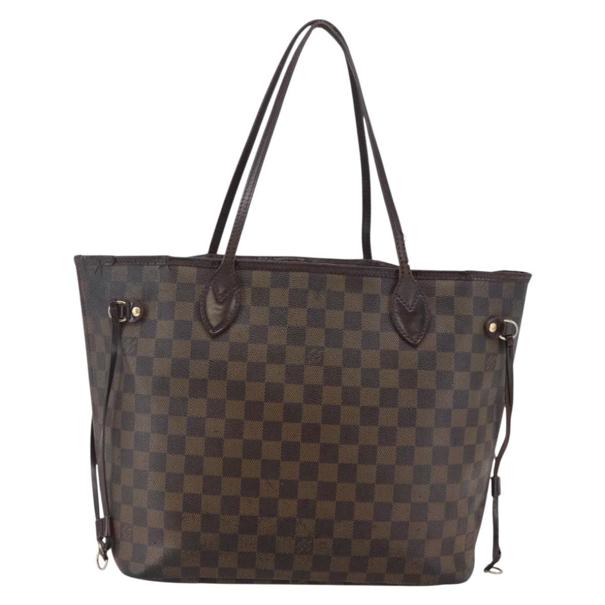 LOUIS VUITTON Damier Ebene Neverfull MM Tote Bag N51105 LV Auth bs29807