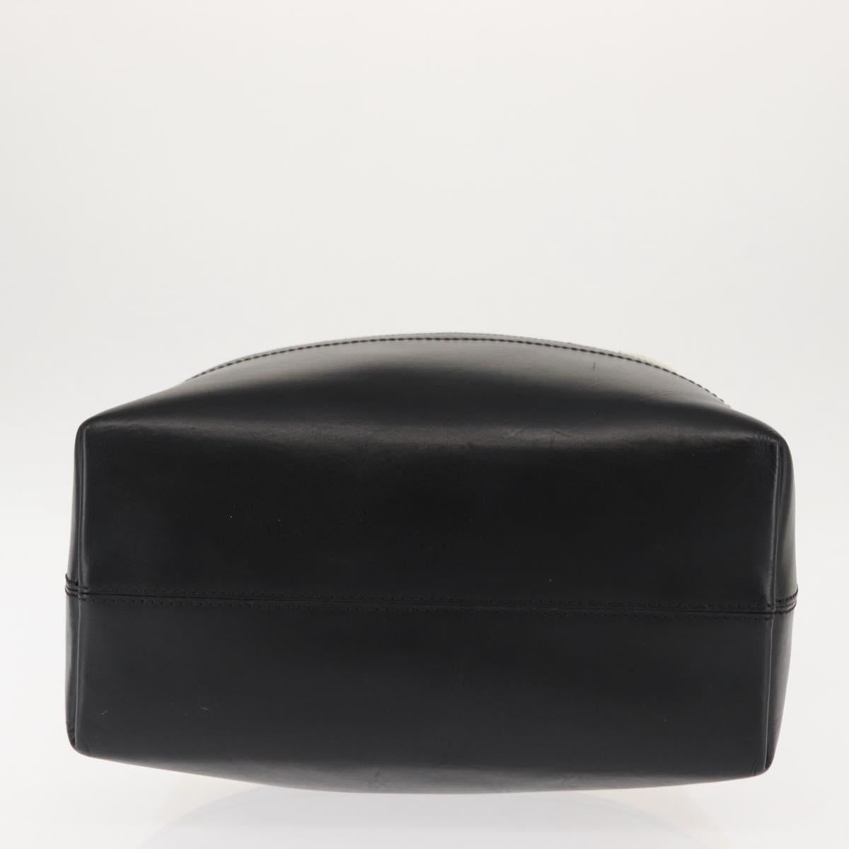 FENDI Pecan Canvas Tote Bag Canvas Leather Beige Black gold Auth bs29810