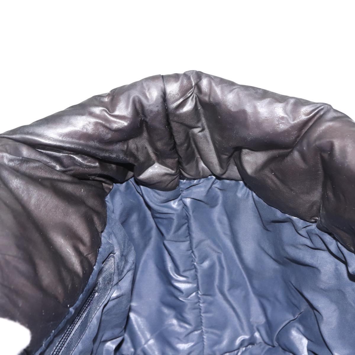 CHANEL Coco Cocoon Hand Bag Nylon Black Silver CC Auth bs29815