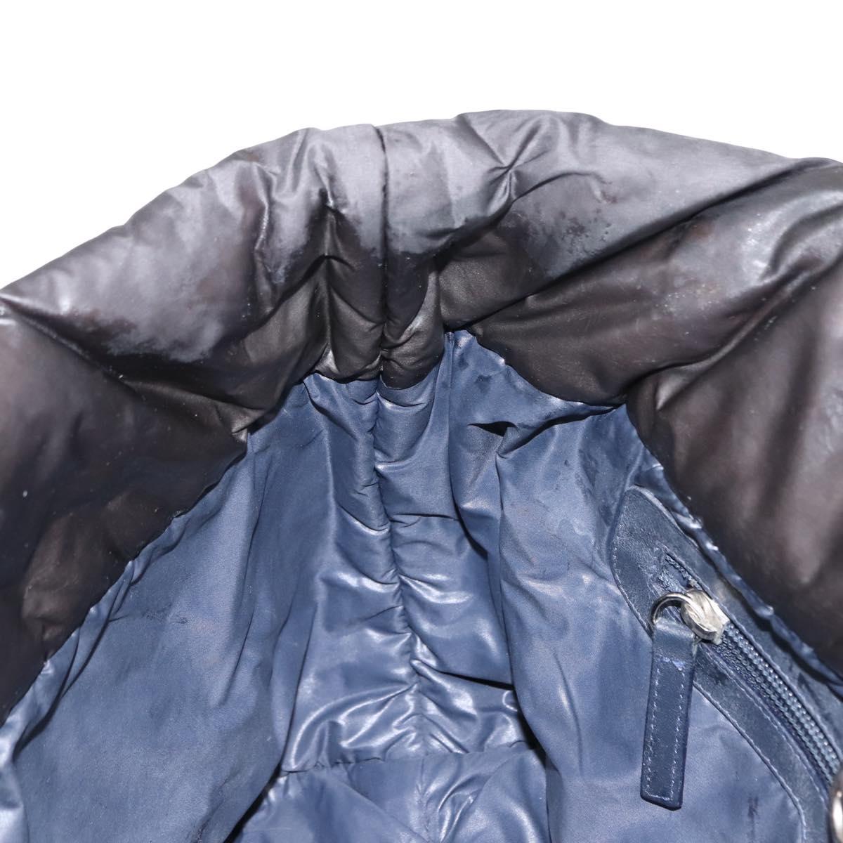 CHANEL Coco Cocoon Hand Bag Nylon Black Silver CC Auth bs29815