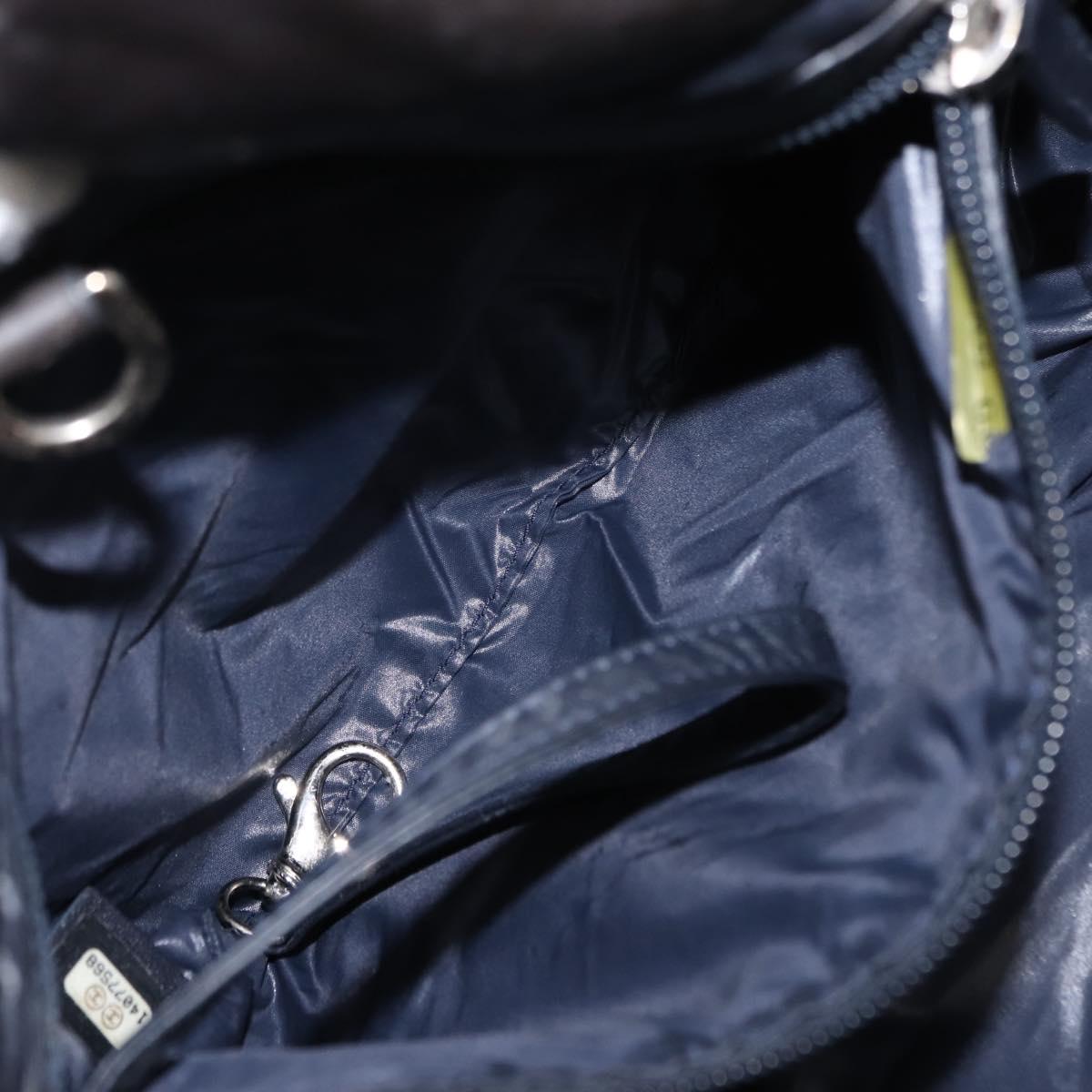 CHANEL Coco Cocoon Hand Bag Nylon Black Silver CC Auth bs29815