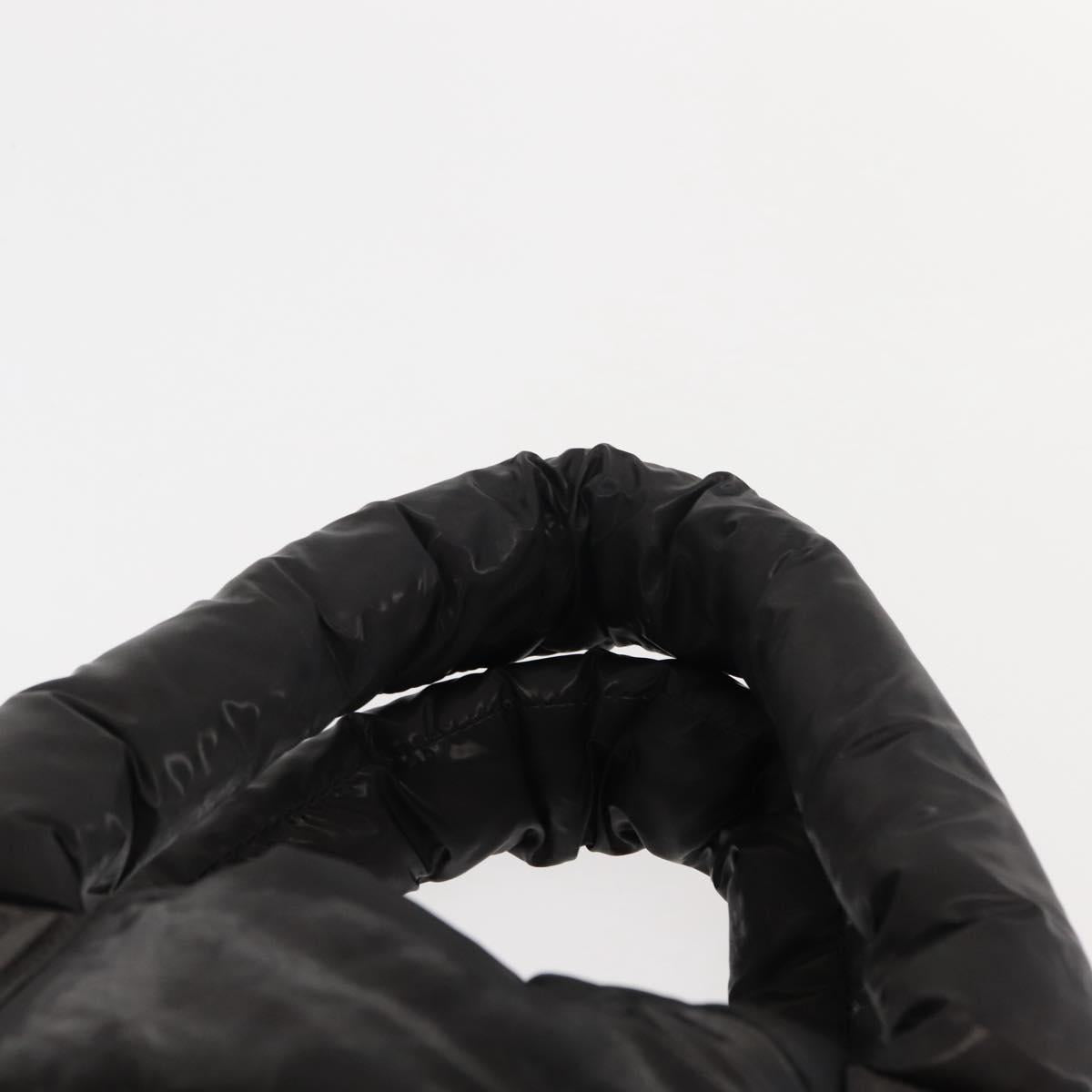 CHANEL Coco Cocoon Hand Bag Nylon Black Silver CC Auth bs29815