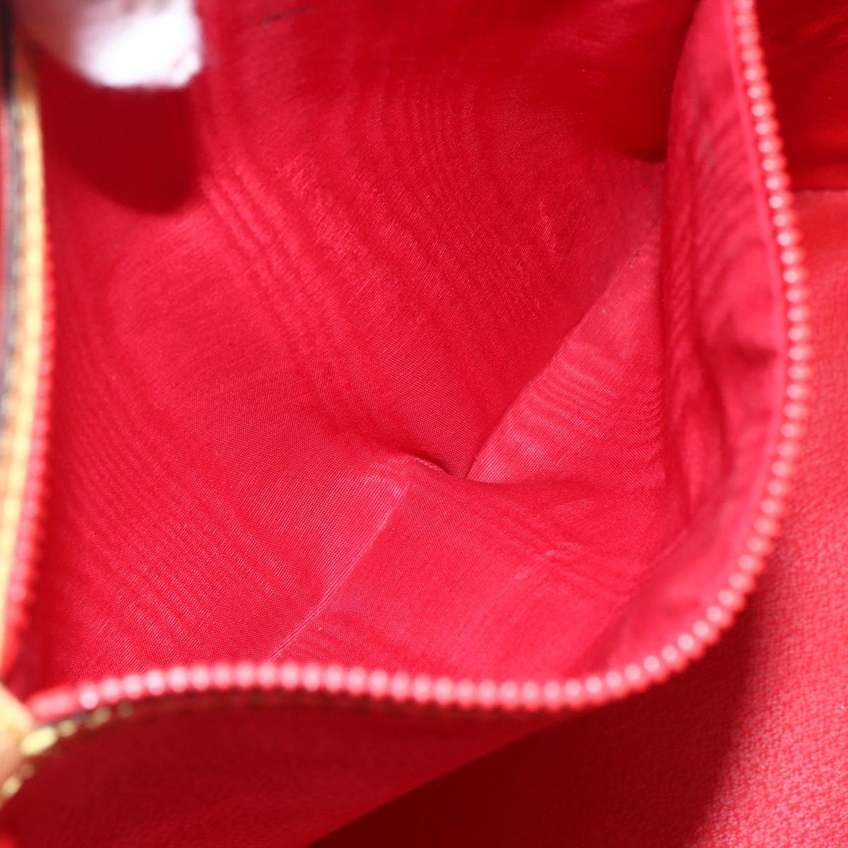 CELINE Hand Bag Leather 2way Yellow Gold Auth bs29816