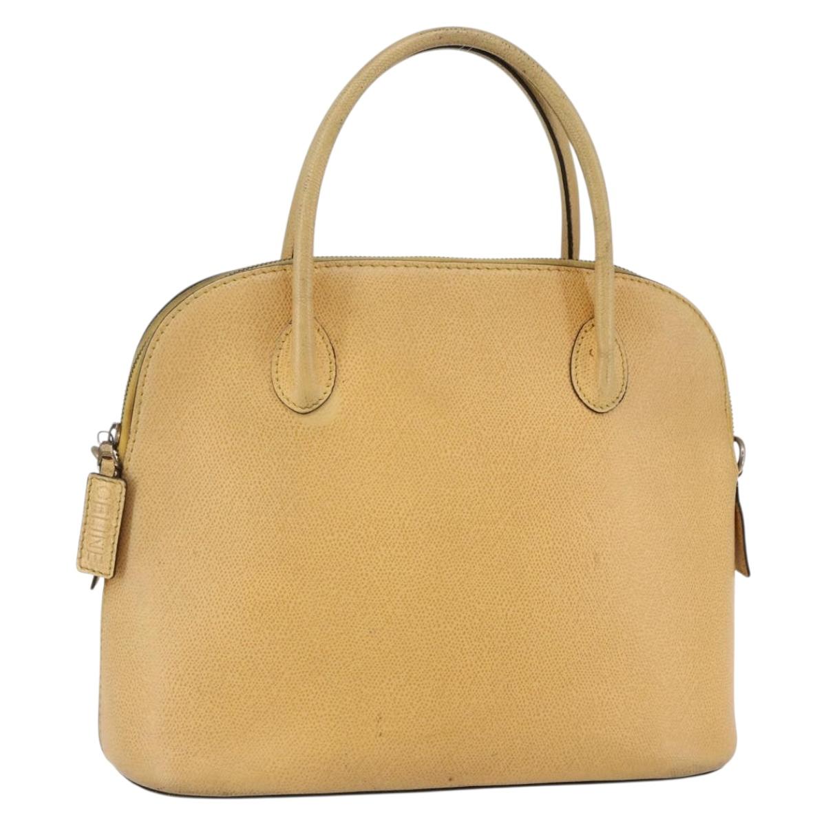 CELINE Hand Bag Leather 2way Yellow Gold Auth bs29816