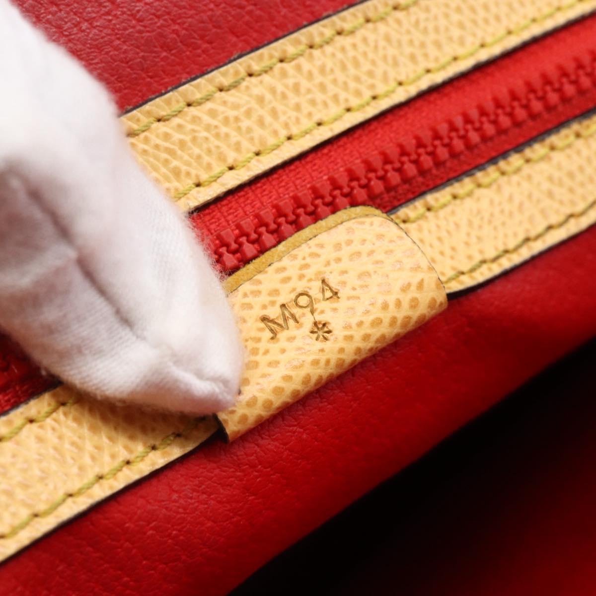 CELINE Hand Bag Leather 2way Yellow Gold Auth bs29816