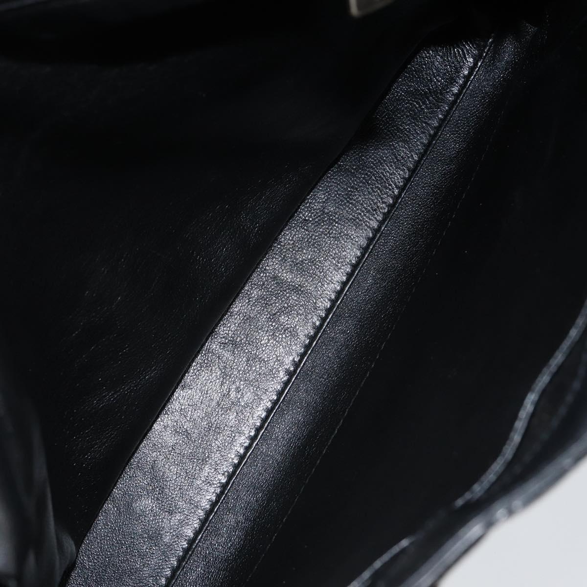 CHANEL Bicolore Shoulder Bag Patent leather Black CC Auth bs29817