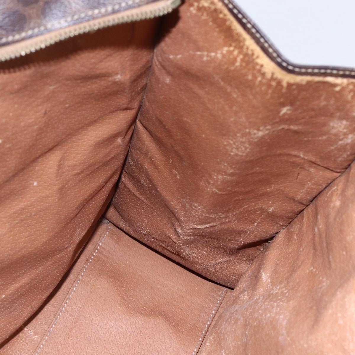 CELINE Macadam Canvas Tote Bag PVC Leather Brown Gold Auth bs29818