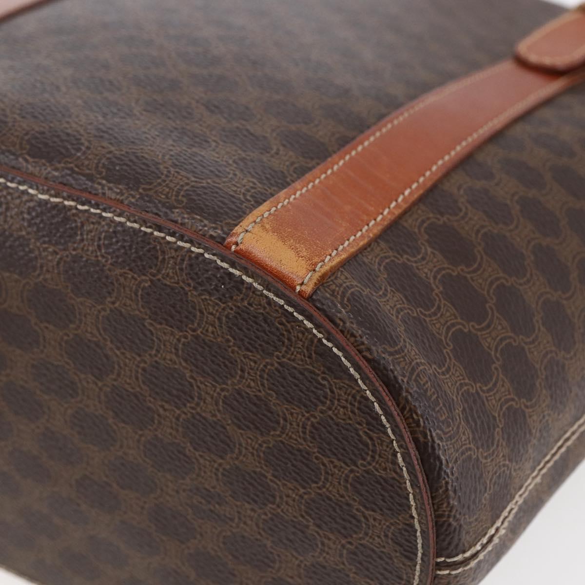 CELINE Macadam Canvas Tote Bag PVC Leather Brown Gold Auth bs29819