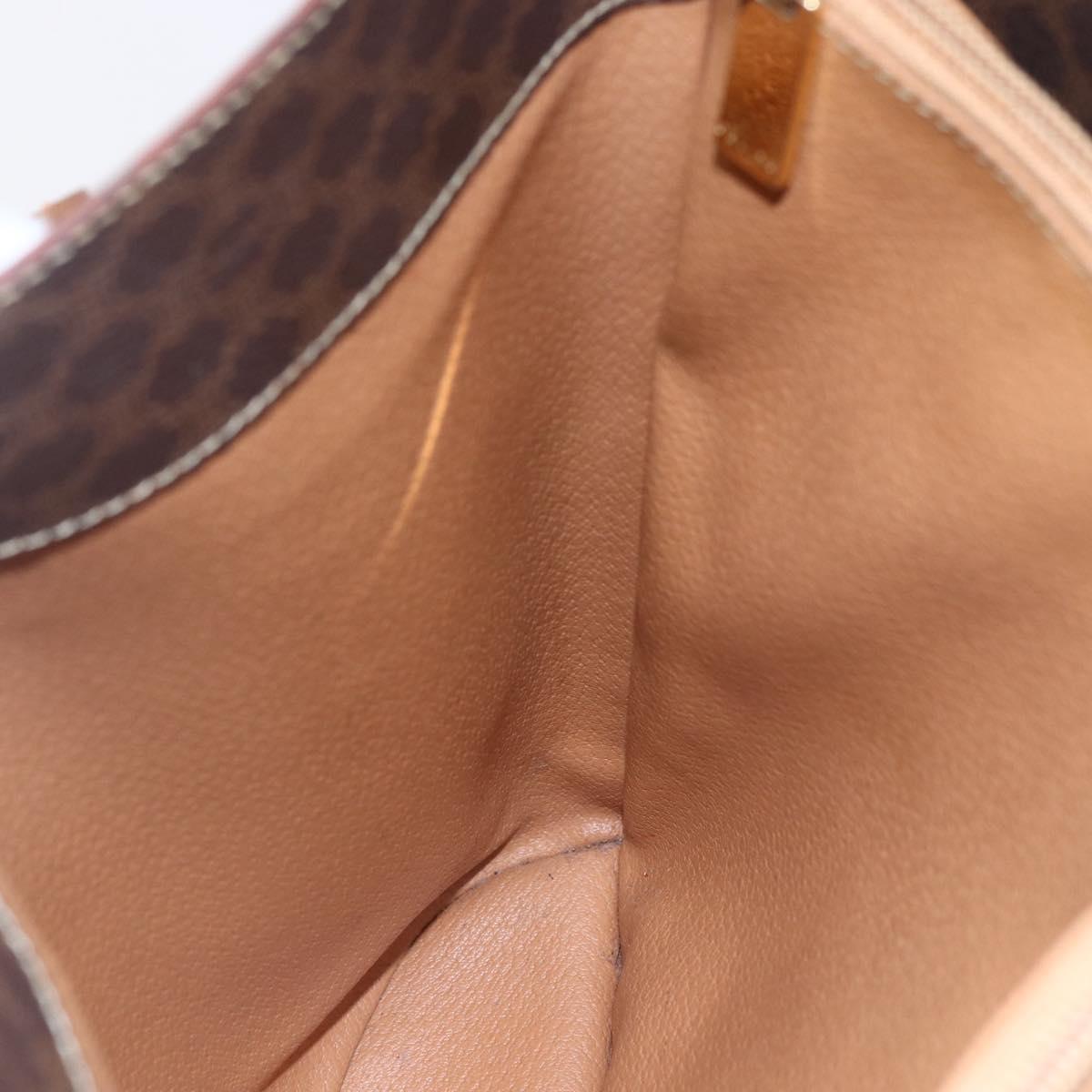 CELINE Macadam Canvas Tote Bag PVC Leather Brown Gold Auth bs29819