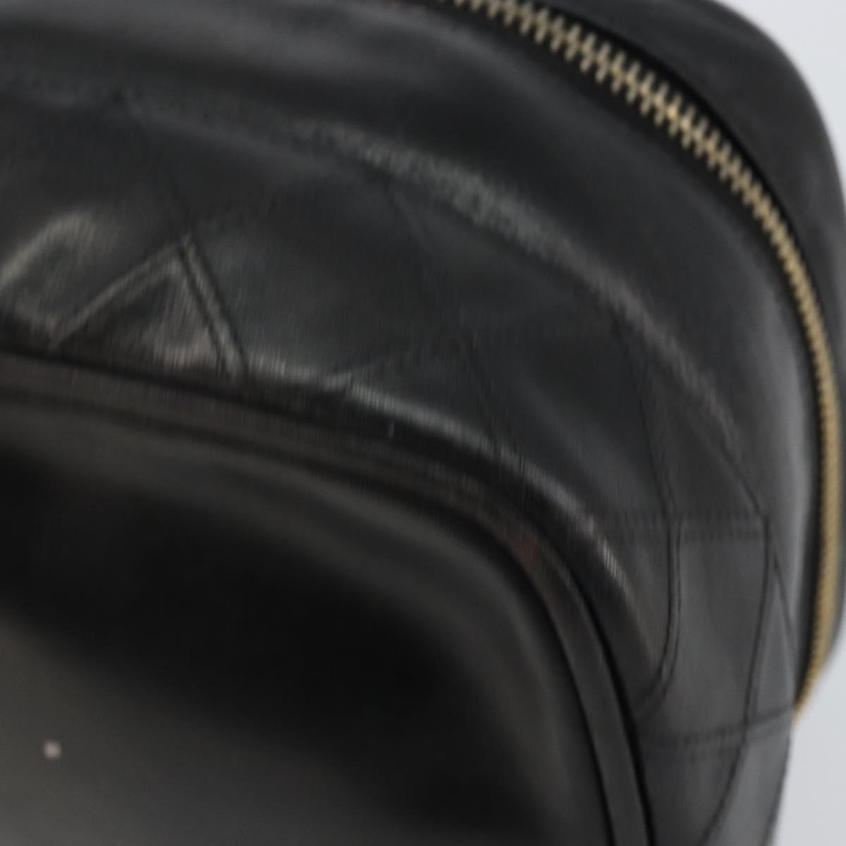 CHANEL Matelasse Vanity Pouch Lamb Skin Black Gold CC Auth bs29827