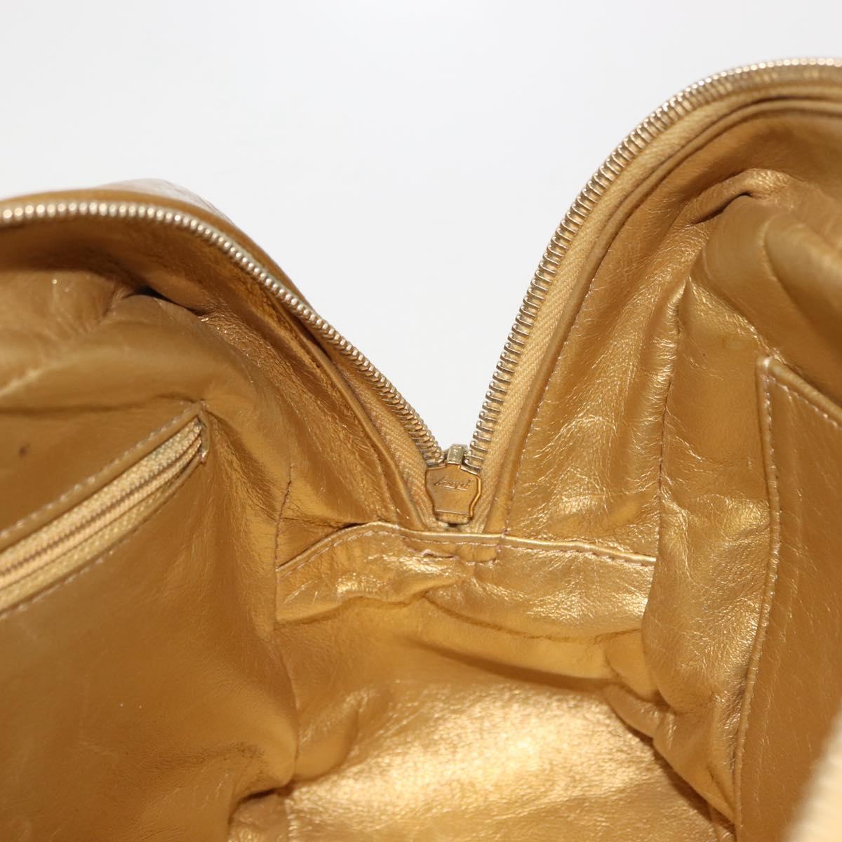 CHANEL Chain Shoulder Bag Enamel Gold CC Auth bs29830