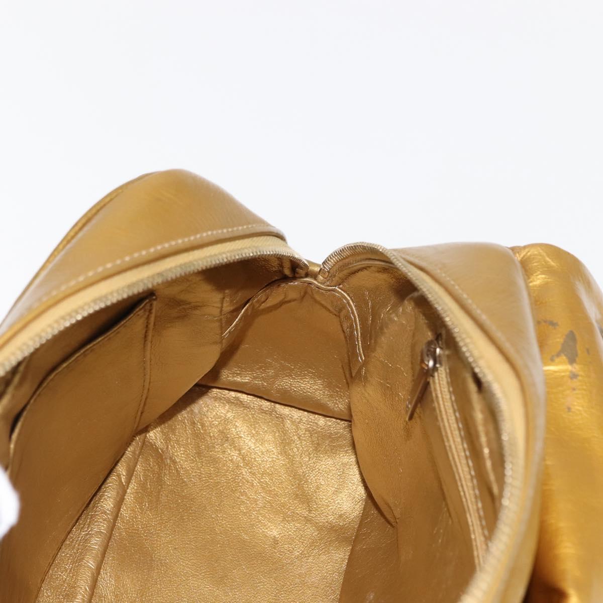 CHANEL Chain Shoulder Bag Enamel Gold CC Auth bs29830