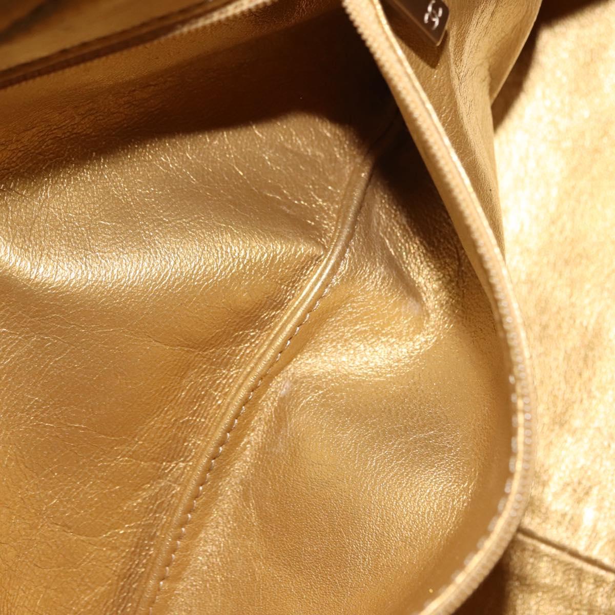 CHANEL Chain Shoulder Bag Enamel Gold CC Auth bs29830