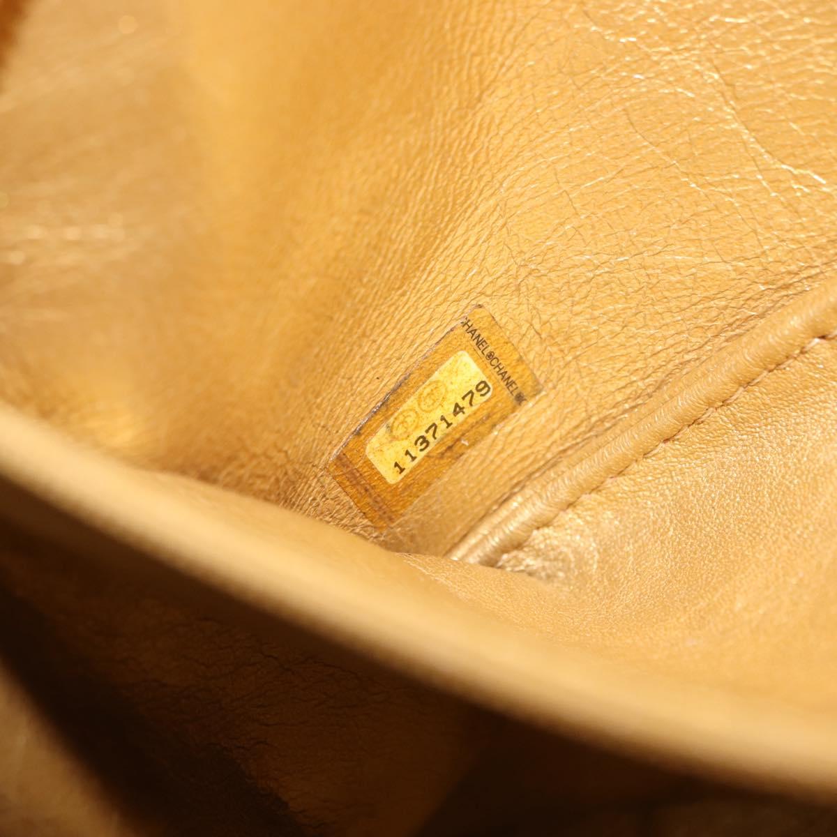 CHANEL Chain Shoulder Bag Enamel Gold CC Auth bs29830