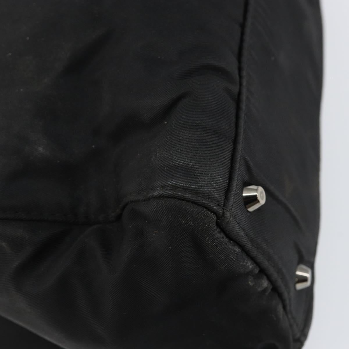 Christian Dior Maris Pearl Shoulder Bag Nylon Black Silver Auth bs29832