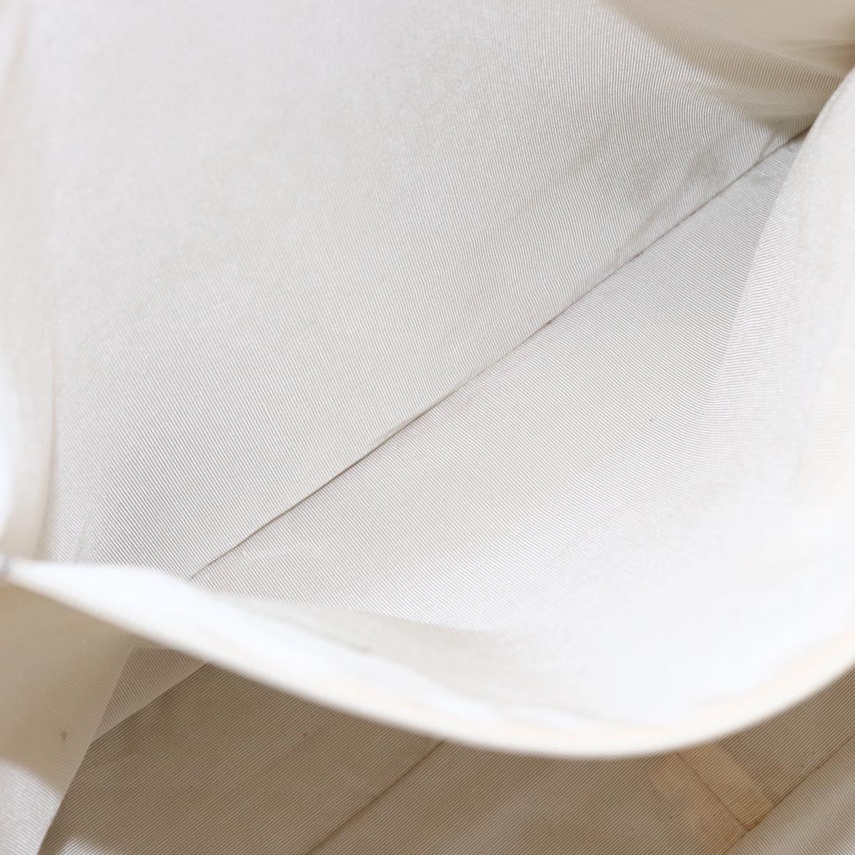 CHANEL Flower Pattern Tote Bag Canvas Cream Red gold CC Auth bs29833