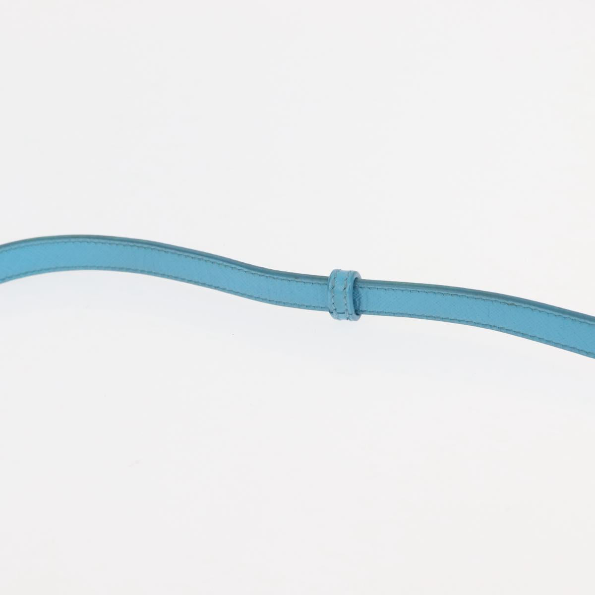 Salvatore Ferragamo Vala Chain Bag Leather 2way Light Blue Gold Auth bs29835