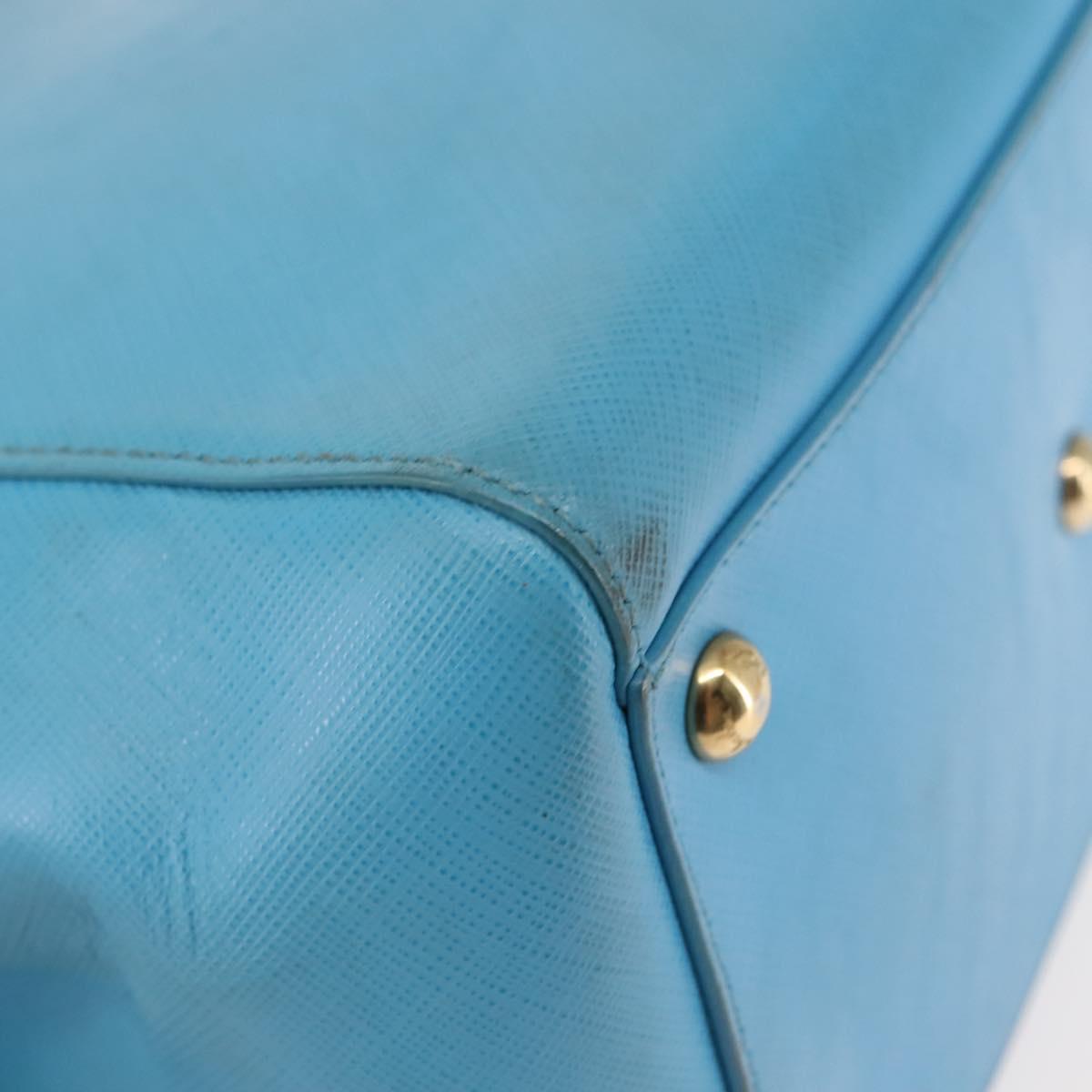 Salvatore Ferragamo Vala Chain Bag Leather 2way Light Blue Gold Auth bs29835