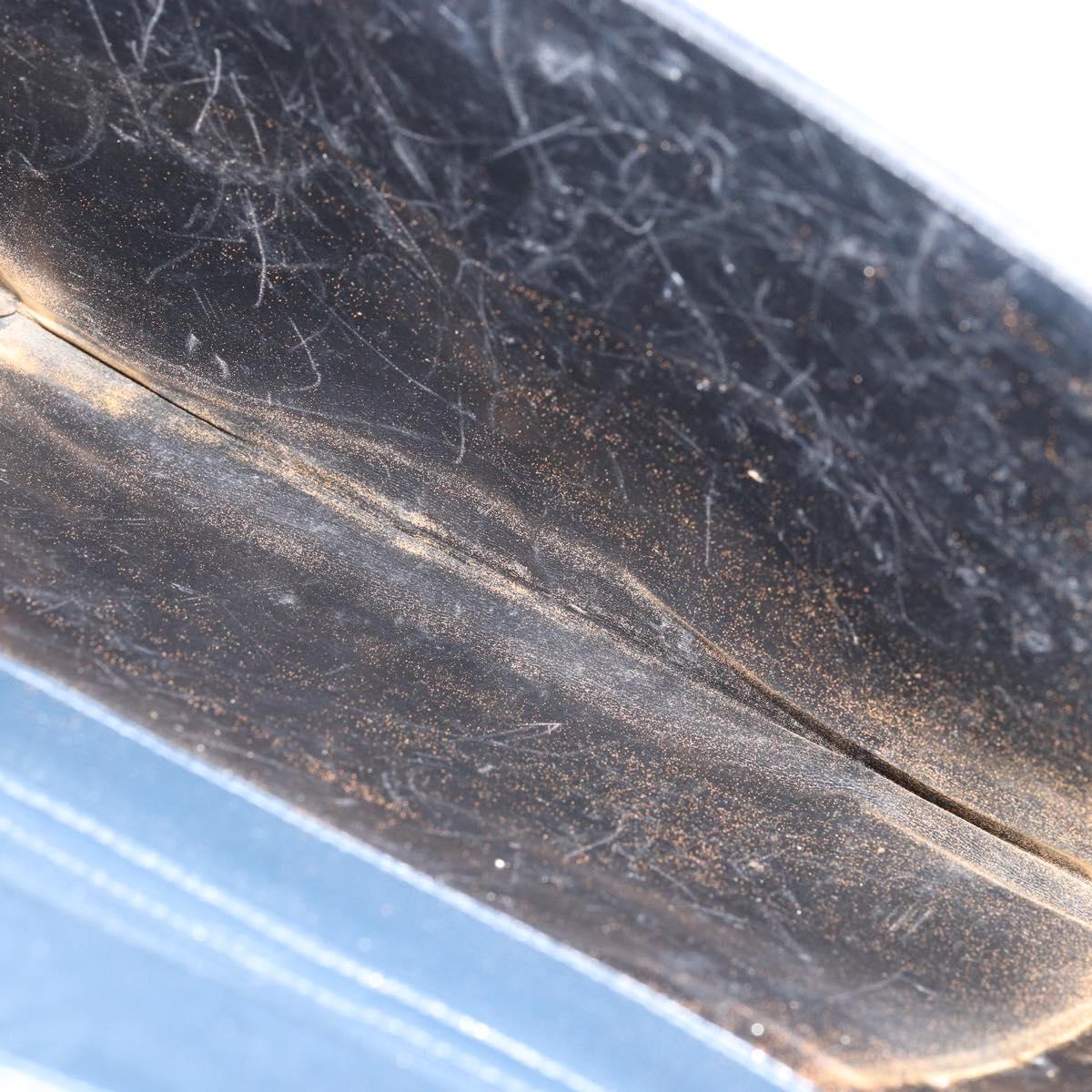 Salvatore Ferragamo Gancini Hand Bag Leather Black Gold Auth bs29837