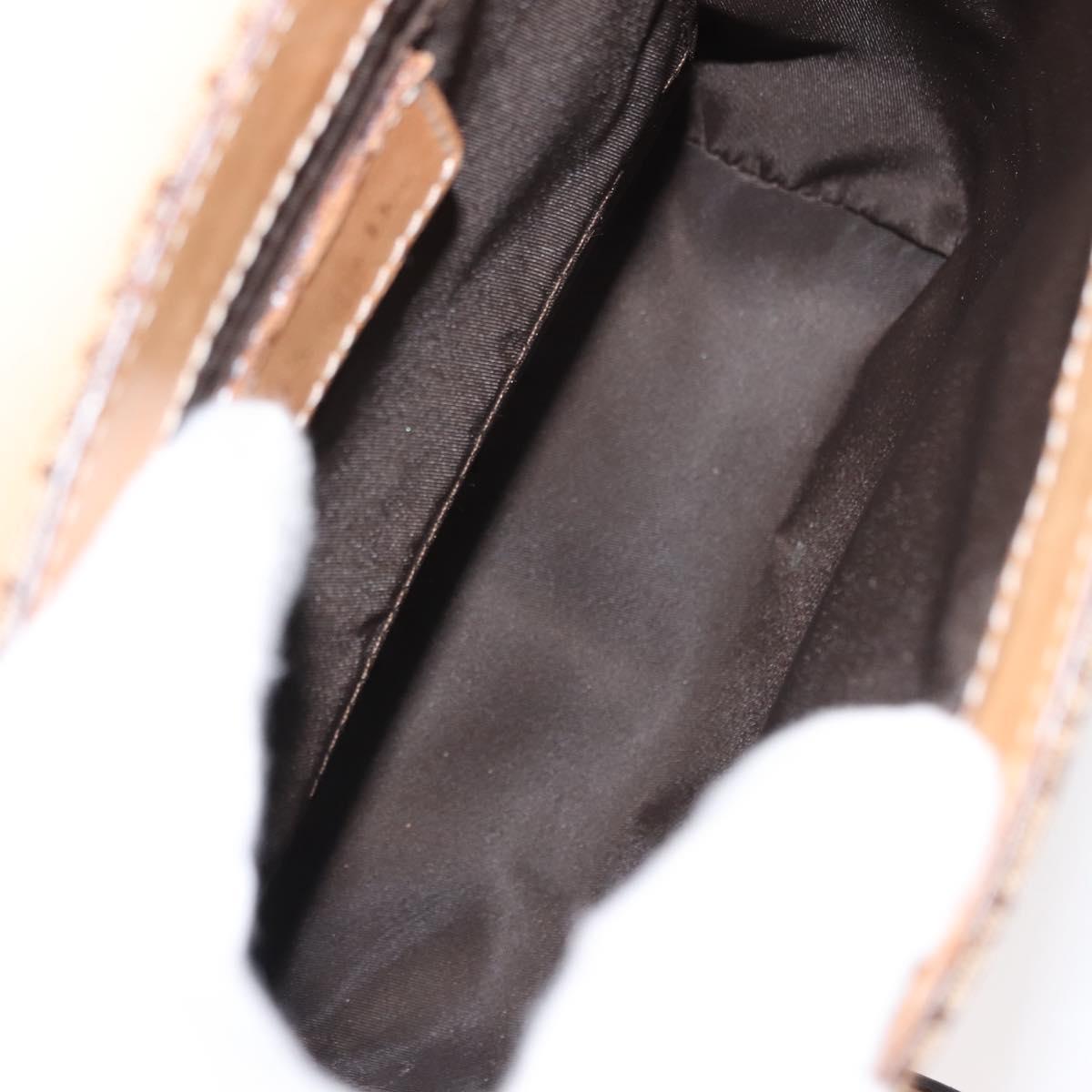 Christian Dior Trotter Canvas Shoulder Bag Beige Gold Auth bs29838