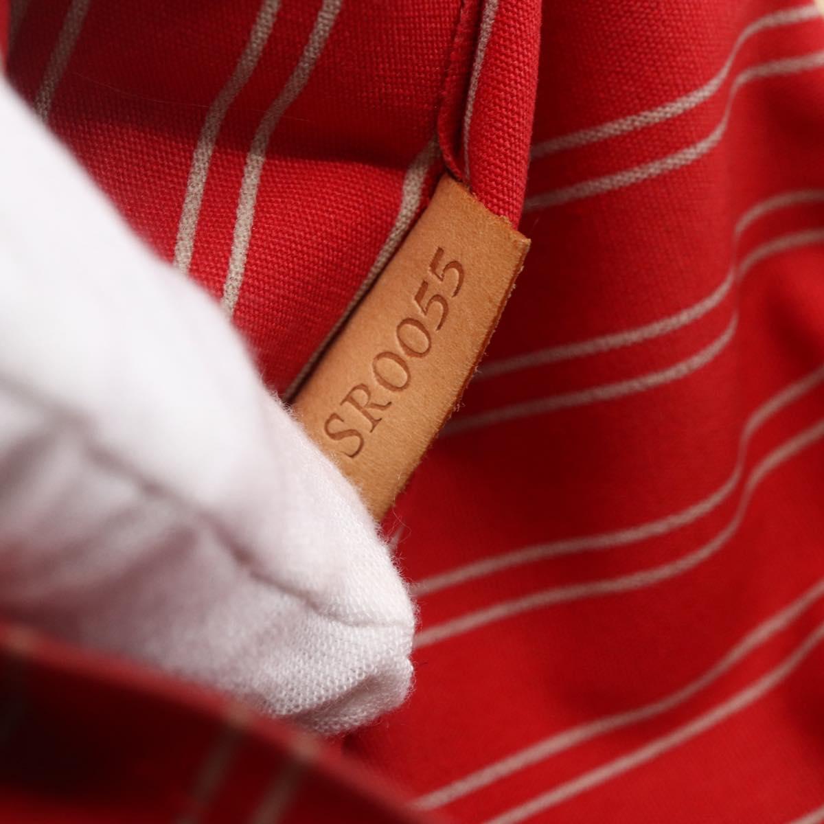 LOUIS VUITTON Antigua Cabas MM Tote Bag Canvas Beige Red M40035 LV Auth bs29841