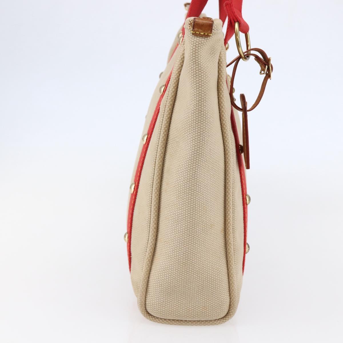LOUIS VUITTON Antigua Cabas MM Tote Bag Canvas Beige Red M40035 LV Auth bs29841