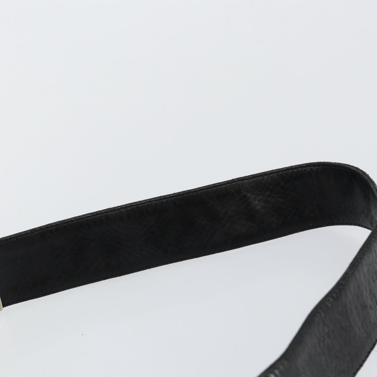 PRADA Shoulder Bag Nylon Leather Black Silver Auth bs29842