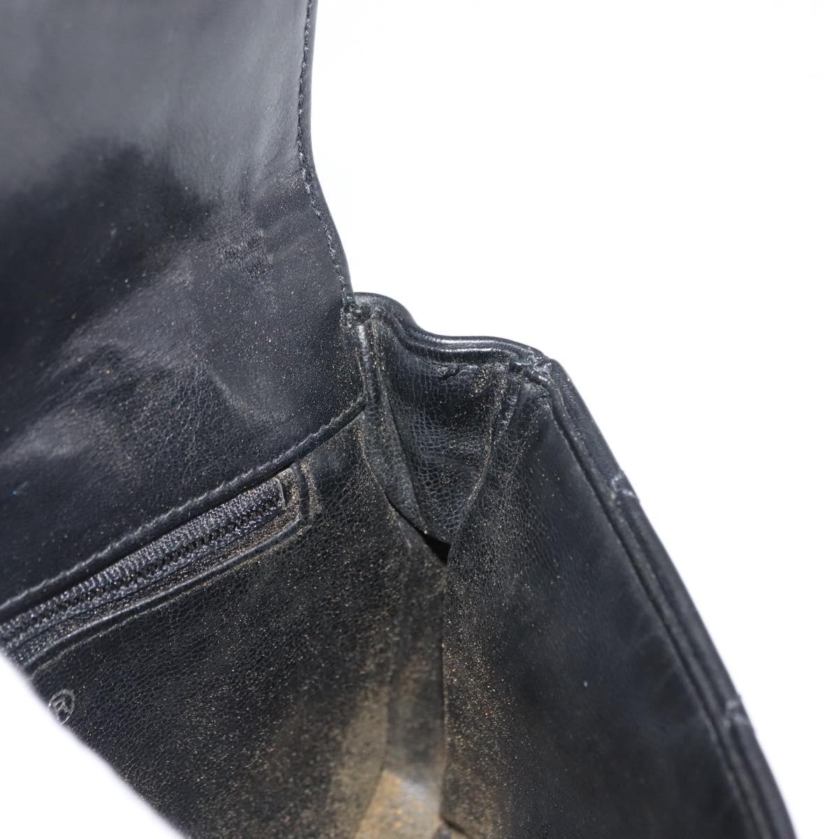 CHANEL Matelasse Waist Bag Lamb Skin Black Gold CC Auth bs29844