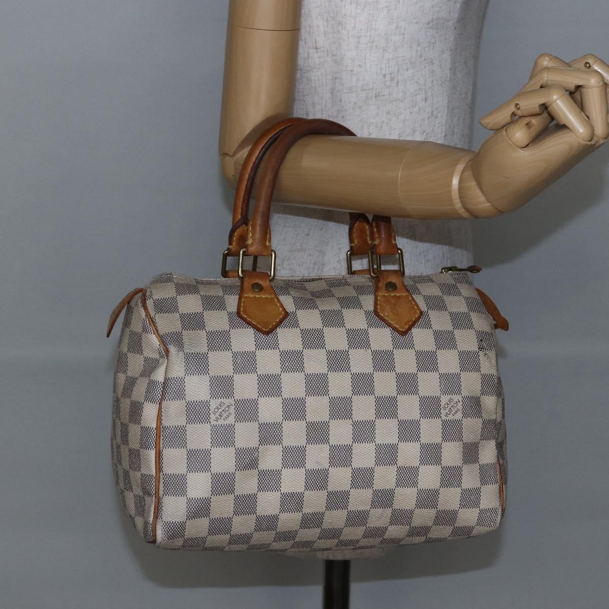 LOUIS VUITTON Damier Azur Speedy 25 Hand Bag N41534 LV Auth bs29847