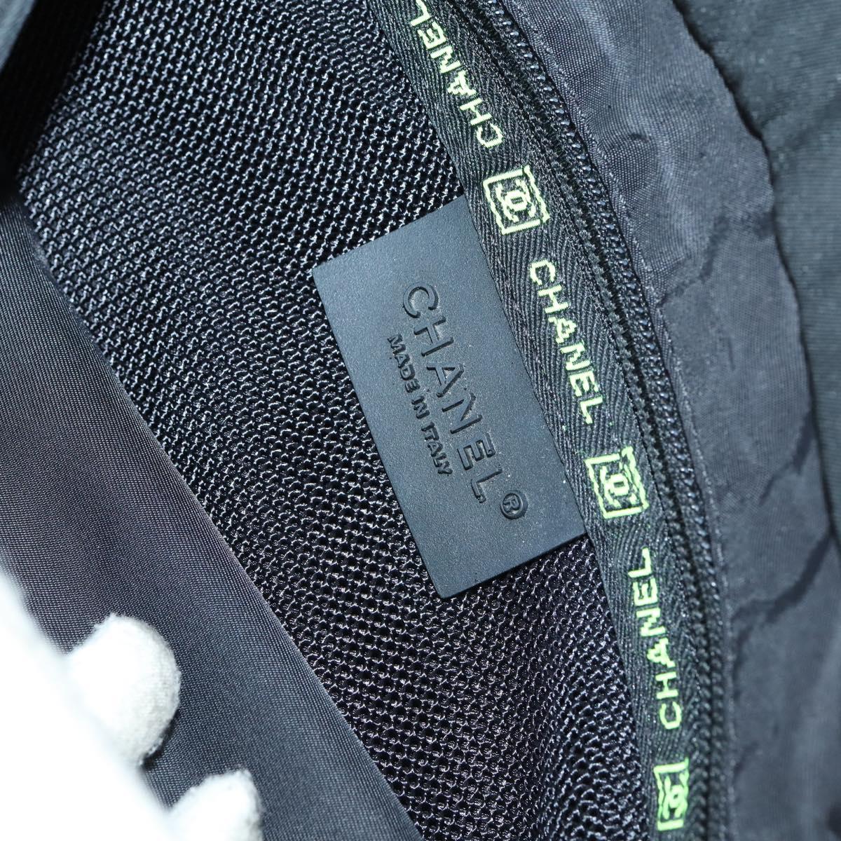 CHANEL Sports Shoulder Bag Nylon Black CC Auth bs29848