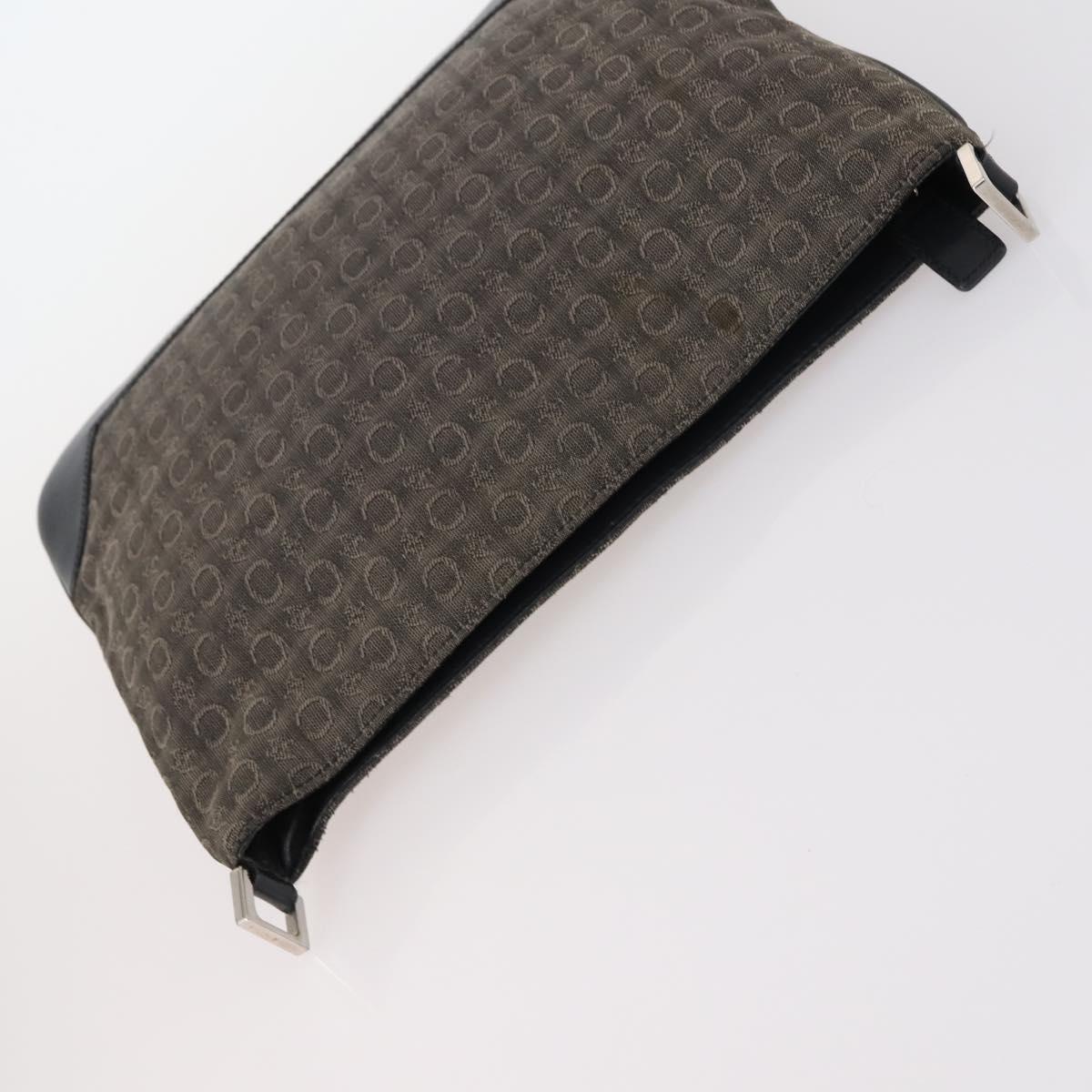 CELINE C Macadam Canvas Shoulder Bag Enamel 3Set Brown Black beige Auth bs29851