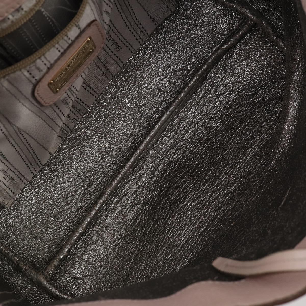 Salvatore Ferragamo Bag Enamel Leather Nylon 5Set Black Khaki pink Auth bs29853