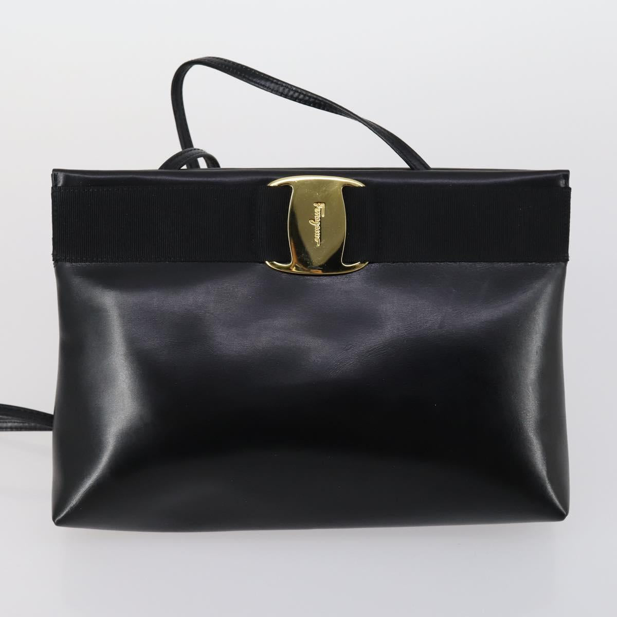 Salvatore Ferragamo Bag Enamel Leather Nylon 5Set Black Khaki pink Auth bs29853