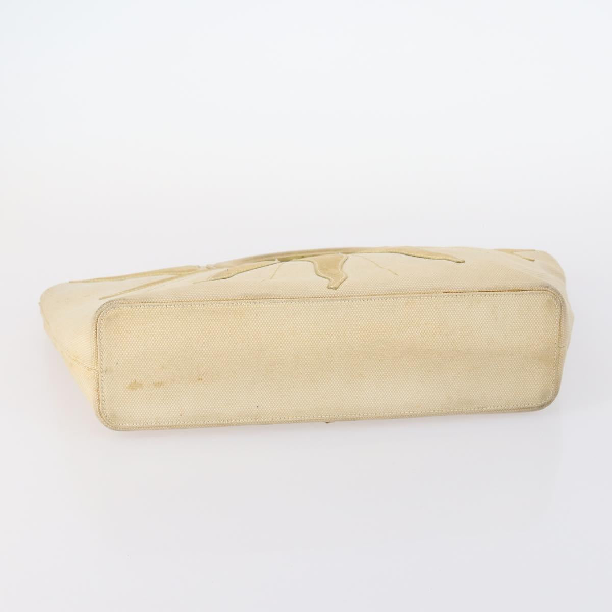 BVLGARI Hand Bag Canvas Enamel 5Set Green Beige gold Auth bs29854