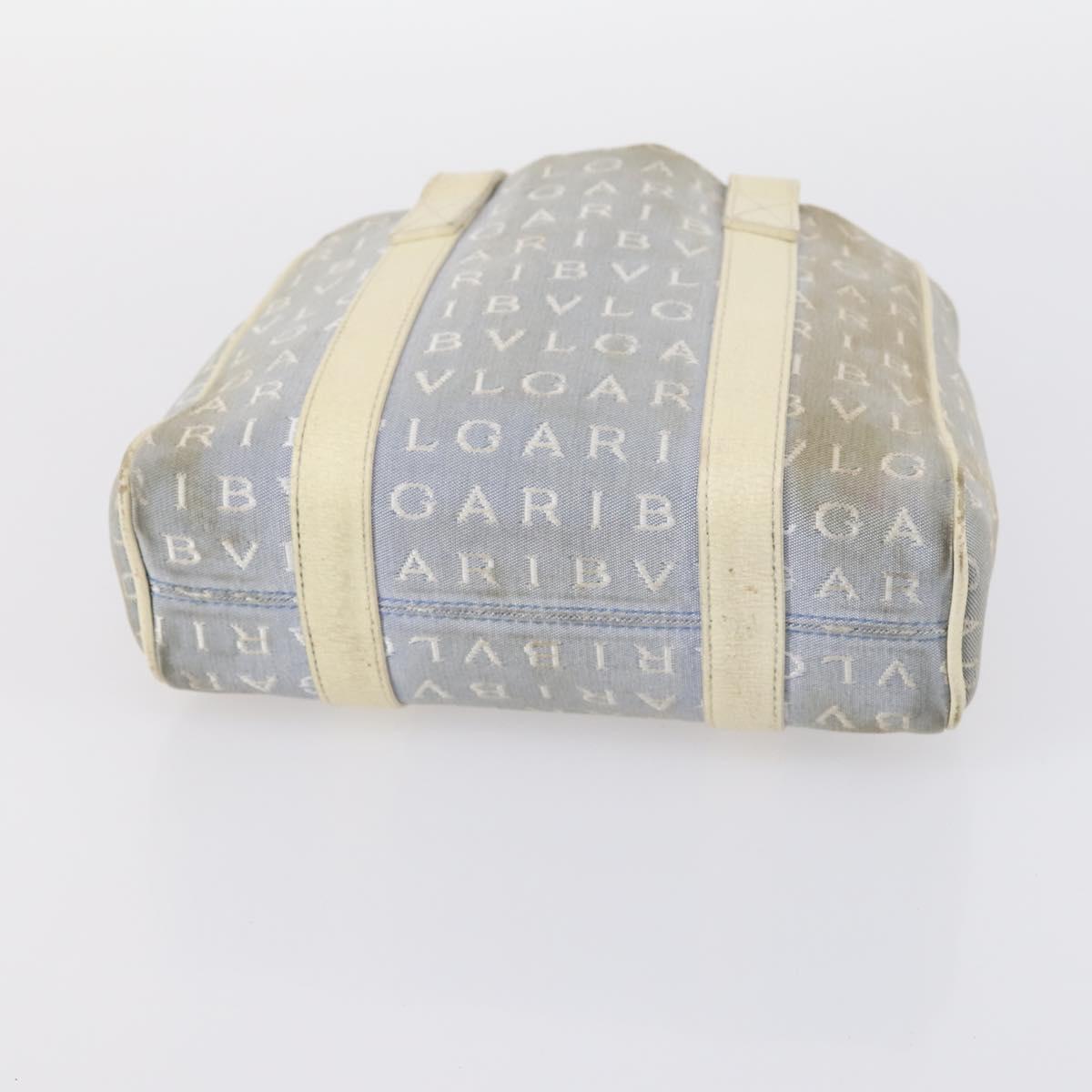 BVLGARI Hand Bag Canvas Enamel 5Set Green Beige gold Auth bs29854